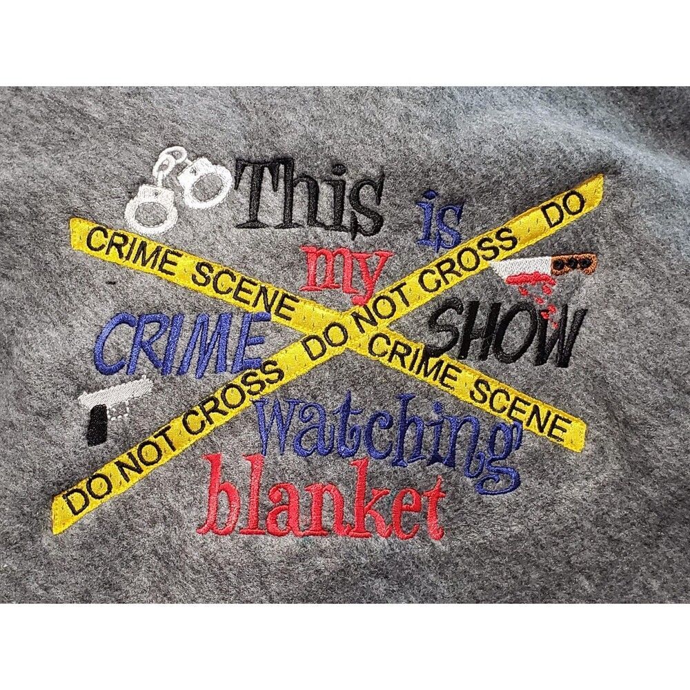 This is My Crime Show Watching Blanket Twin Fleece Blankets Embroidered